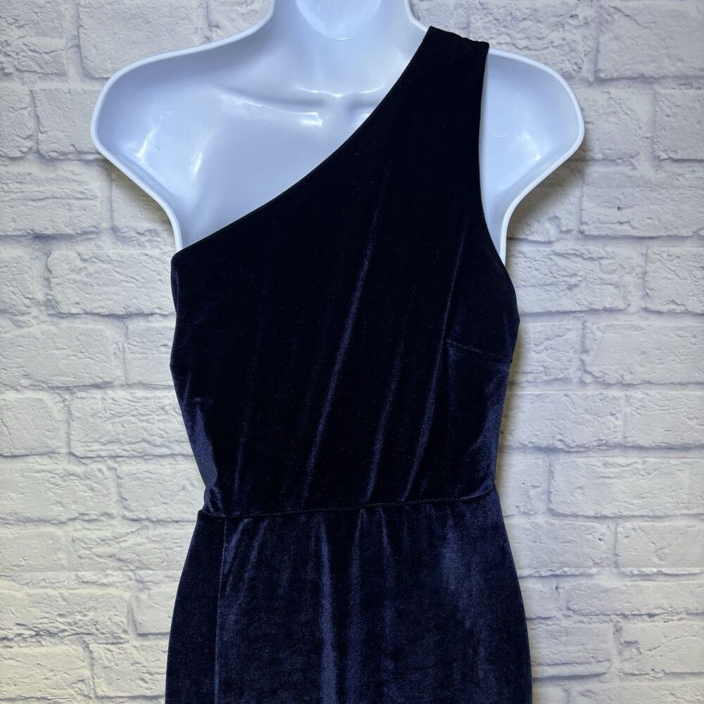Baltic Born Tatiana Velvet One Shoulder Maxi Dress Medium Midnight Blue - Picture 14 of 16